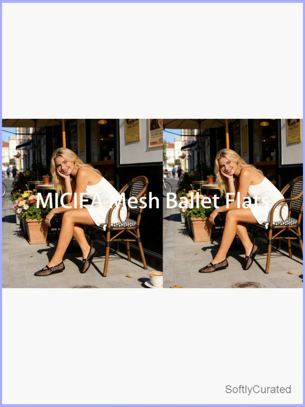 Women's Mesh Ballet Flats Fishnet Ballerina Mary Jane Shoes - Picture 7 of 7